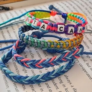 Set Of 4 Braided Multicolor Bracelets